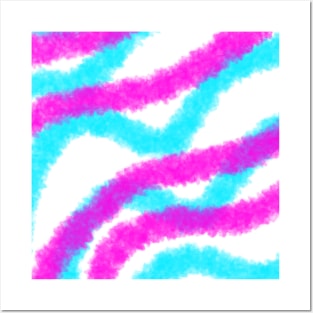 Pink blue watercolor abstract art design Posters and Art